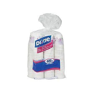 Dixie Cold Cups, 3oz., Bath Cups, White 600 Count, Designs On The Cup May Vary