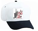 White Cap with ham, tower, pig, animal, radio