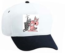 White Cap with ham, tower, pig, animal, radio