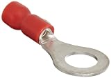 Morris Products 10018 Ring Terminal, Vinyl Insulated, Red, 22-16 Wire Size, 1/4" Stud Size (Pack of 100)