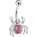 SWAROVSKI Pink Gem SPARKLING SPIDER Belly Ring