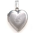 14k White Gold & Diamond Heart Locket Pendant (0.01ctw)