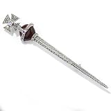  : Sterling Silver Carnelian, Marcasite & Amethyst Cross Stick Pin