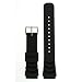 Seiko Style Watch Band Black PU Strap Stainless Steel Buckle 22 millimeter