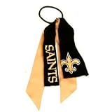 New Orleans Saints NFL Black & Gold Ribbon Ponytail Holder