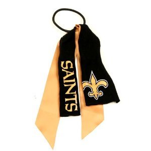New Orleans Saints Black & Gold Ribbon Ponytail Holder