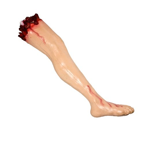Cut-off Severed Leg Prop: 25 inch long Foam-filled Latex Halloween Decoration
