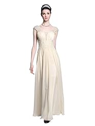 A-line Floor Length Floral Print Cap Sleeves Sheer Beaded Homecoming Dress/Prom Dress/Wedding Party Dress 