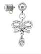 SILVER BOW WITH CLEAR GEMS MICRODERMAL DANGLE