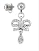 SILVER BOW WITH CLEAR GEMS MICRODERMAL DANGLE