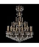 IMAGE OF Schonbek 5688-85SH Milano 28 Light Large Foyer Chandelier in Provincial Gold with Swarovski Strass Silver Shade crystal