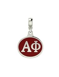 Alpha Phi Sorority Drop Charm Fits Most European Style Bracelets Including Chamilia, Zable, Troll and More. High Quality Bead in Stock for Fast Shipping.