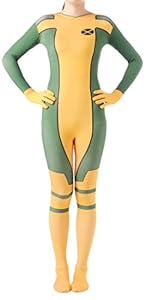 Seeksmile Unisex Lycra Spandex X-Men Ms Rogue Zentai Bodysuit (Large, Yellow)