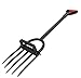 5-Tine Heavy Duty Pitch Fork for Gardening - Long Handled Digging Fork Garden Claw Weeder