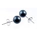 AugustinaJewelry AAA Quality Round 6.5-7mm Akoya SaltWater cultured Black Pearl Earrings with 18K white Gold Mount