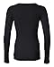 Bella Womens Andrea Sheer Rib Long Sleeve Longer-Length V Neck T Shirt. B8750