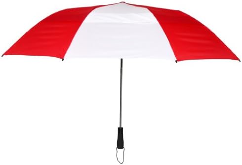 Leighton MVP Vented Compact Wind Resistant Automatic Open Umbrella Red/White 20058_802