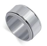 Mens 14 MM Wide Plain Band .925 Sterling Silver Ring