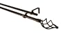 BCL Product Sourcing 58DTW28B Wire Twist Double Curtain Rod- Black Finish- 28-inch to 48-inch- 0.62-inch Diameter Pole