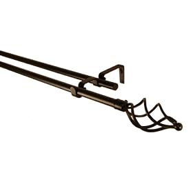 BCL Drapery Hardware, Wire Twist Double Curtain Rod, Black Finish, 28-inch to 48-inch by BCL Drapery Hardware