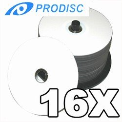500 Prodisc 16X DVD+R 4.7GB White Inkjet Hub