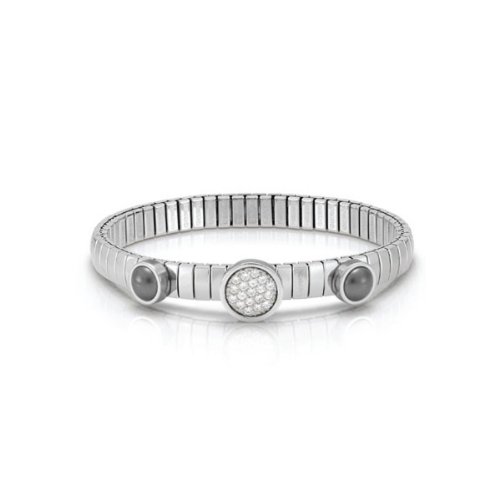 Nomination Damen-Armband Lotus Stahl Silber Steine Zirkonia Swarovski graue Perle 043113/0 Preisvergleich