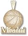 Miami Hurricanes Solid 10K Gold ''MIAMI'' Basketball Pendant