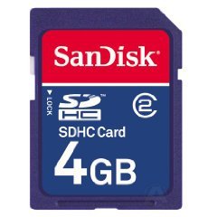 4GB Sandisk SDHC Speicherkarte (SD SDHC) f�r Canon PowerShot SX200 IS+Sandisk Travelbag Aufbewahrungstasche!