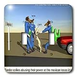 Londons Times Funny Dogs Cartoons - Exploited Abused Canine Immigrants - Light Switch Covers - double toggle switch