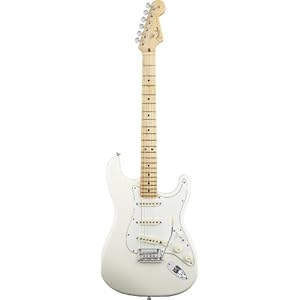 cheaper Fender 0113002705 American Standard Stratocaster Guitar-Maple Fingerboard - Olympic White Online Shop