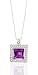 2.65 CT GENUINE AMYTHEST & DIAMOND 14K SQUARE PENDANT