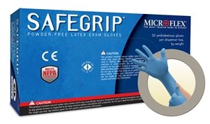 Microflex Safegrip Powder Free Latex Extended Cuff Exam Gloves (500 Case)
