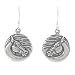 Round Windswept Horse Dangle Earrings in Sterling Silver, #8071