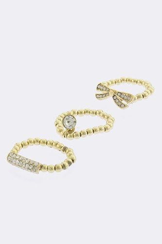 KARMAS CANVAS NAME TAG AND BOW RING SET (Gold)