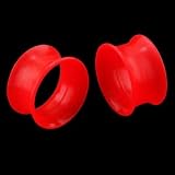 0g 8mm Red Silicone Double Flare Ear Skin Tunnel Gauges Plugs Soft Flexible Eyelets (Sold By Pair) 0g 8mm Red Silicone Double Flare Ear Skin Tunnel Gauges Plugs Soft Flexible Eyelets (Sold By Pair)