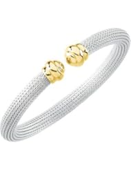 925 Sterling And 14K Yellow Gold And Sterling Silver Cuff Bracelet