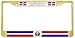 Dominican Republic Flag Gold Tone Metal License Plate Frame Holder