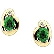 14K Yellow Gold Tsavorite and Diamond Earrings