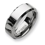 Tungsten Beveled Edge 8mm Polished Band TU66-8.5