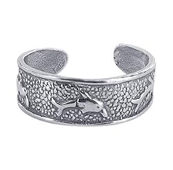 NickelFree.925SterlingSilverToeRingAntiqueFinishDolphinToering