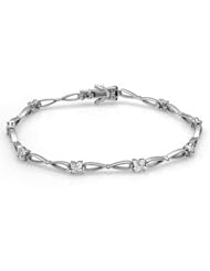 14k Solid White Gold 36pc 0.72cttw Diamond Bracelet