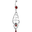 Ruby Red Gem Long Legged Spider Web Belly Ring