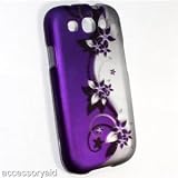 Cell Phone Case Cover Skin for Samsung I9300 Galaxy S3 AT&T,T-Mobile,Sprint,Verizon – Purple / Silver Vines[random:20]