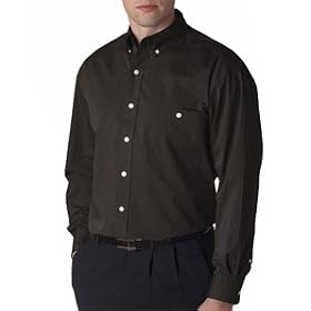 Buy Bill Blass Premium Mens Wrinkle-Free End-on-End Shirt with Pocket - Black by A&E Designs
