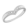 10K White Gold Diamond Chevron Promise Ring