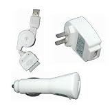 Apple iPod USB Travel Kit with Car Charger 47; Travel Adapter 47; Cable 45; White ipod charger 62 times