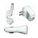 USB Travel Kit with Car Charger, Travel Adapter & Cable for Apple iPod