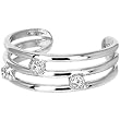 Solid 14K White Gold .03 Carat Genuine Diamond Adjustable Toe Ring
