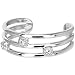 Solid 14K White Gold .03 Carat Genuine Diamond Toe Ring