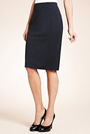 Plain Angled Seam Stretch Skirt